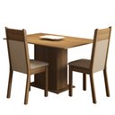 Ver imagem 2 de Conjunto Sala de Jantar Madesa Gabi Mesa Tampo de Madeira com 2 Cadeiras Rustic/Crema/Pérola Cor:Rus