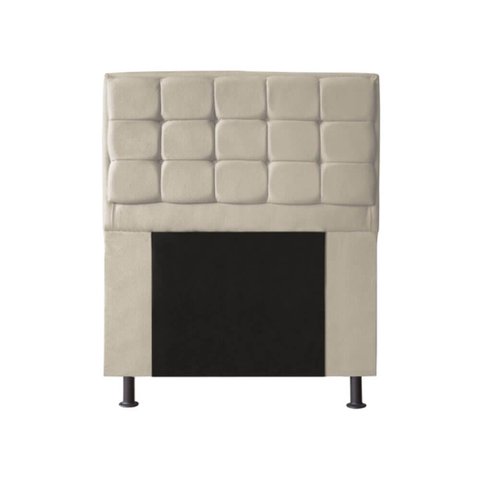 Cabeceira Copenhague Para Cama Box Solteiro 120cm com Capitonê Suede - Renascer Decor:Bege