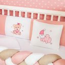 Ver imagem 5 de Kit Protetor Berço Padrão Americano Ursinha Lua Rosê 6 Pçs