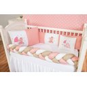 Ver imagem 4 de Kit Protetor Berço Padrão Americano Ursinha Lua Rosê 6 Pçs