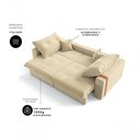 Ver imagem 2 de Sofá-Cama Ipanema 3 Lugares Retrátil Reclinável 200cm Bege Cia Lar
