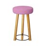 Kit 4 Banqueta Alta Elegance Bar Balcão Cozinha Bancada Pé Castanho Suede Rose - Móveis Mafer BANQUE - 4