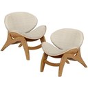 Ver imagem 1 de Kit 2 Poltronas Decorativa Orgânica Sala Living Kadosh L02 Linho Palha - Lyam Decor