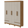 Guarda-Roupas Zeus 6 portas S/esp E C/pes Pvc Amendoa Clean/off White Móveis Lopas - 1