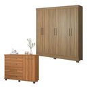 Ver imagem 1 de Cômoda Flora e Guarda Roupa Casal Prático Amêndola Touch - Demóbile