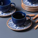 Ver imagem 2 de Conjunto com 6 Xícaras de Chá com Pires Coup Stoneware New Asteca 220ml