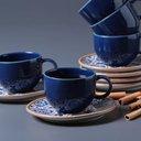 Ver imagem 4 de Conjunto com 6 Xícaras de Chá com Pires Coup Stoneware New Asteca 220ml