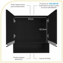 Ver imagem 3 de Armário Aéreo Multiuso 2 Portas 60cm com Nicho 100% Mdf Cor:preto