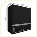 Ver imagem 2 de Armário Aéreo Multiuso 2 Portas 60cm com Nicho 100% Mdf Cor:preto