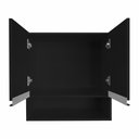 Ver imagem 4 de Armário Aéreo Multiuso 2 Portas 60cm com Nicho 100% Mdf Cor:preto