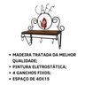 Cantinho do Café Prateleira Artesanal em Ferro e Madeira com 4 Ganchos 40x15:laranja - 3