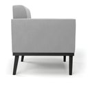 Ver mais imagens de Poltrona Decorativa Karen Pés Fixo em Madeira Preto Suede Cinza G19 - Gran Belo