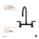 Ver imagem 3 de Torneira de Cozinha Flexivel Misturador Duplo Comando Itaguari Pingoo.casa - Preto