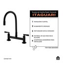 Ver imagem 2 de Torneira de Cozinha Flexivel Misturador Duplo Comando Itaguari Pingoo.casa - Preto