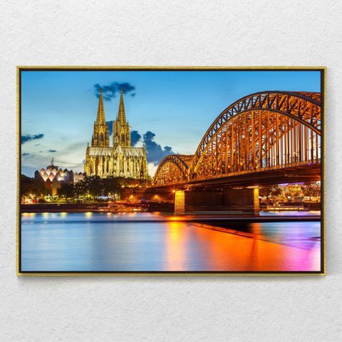 Quadro Decorativo Catedral de Colônia com Moldura e Sem Vidro 100X160
