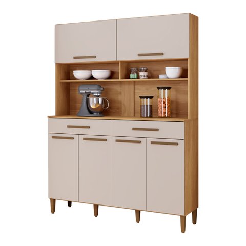 Kit Cozinha Itália 6 Portas e 2 Gavetas Arte Móveis:cinamomo/off