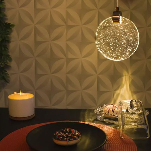 Lustre Luminaria Pendente Lua Cristal Bolhas Iluminaçao Led Casa Quarto Sala Estar Cozinha Decoraçao