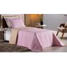 Colcha Cobre Leito Cama de Solteiro 2 Pç Dupla Face Duas Cores Acolchoado Microfibra:rosa e Avelã Be - 3
