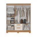 Ver imagem 3 de Guarda Roupa Casal com Espelho 6 Portas Fortaleza Canelato com Off White Atualle