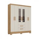 Ver imagem 1 de Guarda Roupa Casal com Espelho 6 Portas Fortaleza Canelato com Off White Atualle