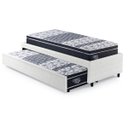 Ver imagem 1 de Bicama Box Solteiro Courino Linho Branco 88x188 com Dois Colchões Gransleep Molas Verticoil Ecoflex