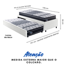 Ver imagem 2 de Bicama Box Solteiro Courino Linho Branco 88x188 com Dois Colchões Gransleep Molas Verticoil Ecoflex