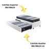 Bicama Box Solteiro Courino Linho Branco 88x188 com Dois Colchões Gransleep Molas Verticoil Ecoflex - 9