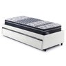 Bicama Box Solteiro Courino Linho Branco 88x188 com Dois Colchões Gransleep Molas Verticoil Ecoflex - 4