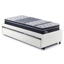 Ver imagem 4 de Bicama Box Solteiro Courino Linho Branco 88x188 com Dois Colchões Gransleep Molas Verticoil Ecoflex