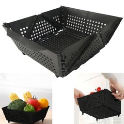 Cesta Secar Frutas Verduras Vegetais Dobravel Drena Alimentos Escoa Comida Louça Guarda Objetos Orga - 8