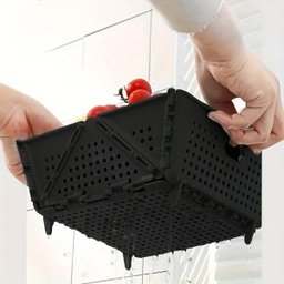 Cesta Secar Frutas Verduras Vegetais Dobravel Drena Alimentos Escoa Comida Louça Guarda Objetos Orga - 6