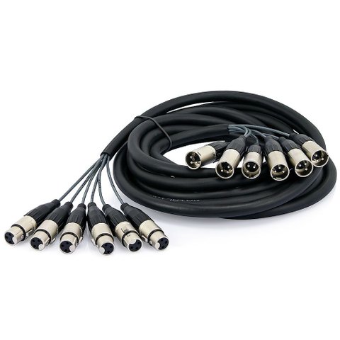Multicabos com Conectores Xlr 6 Vias Amphenol - 5 Metros