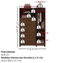 Ver imagem 5 de Cômoda Imperio 5 Gavetas 1 Porta 2 Nichos MDP Cinamomo Milani Movelaria