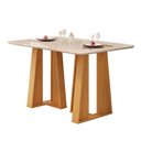 Ver imagem 5 de Mesa Karen 136 Cedro Off White com Kit 4 Cadeiras Sara Cedro Veludo Creme-DJ Móveis