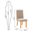 Ver imagem 2 de Mesa Karen 136 Cedro Off White com Kit 4 Cadeiras Sara Cedro Veludo Creme-DJ Móveis