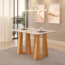 Ver imagem 4 de Mesa Karen 136 Cedro Off White com Kit 4 Cadeiras Sara Cedro Veludo Creme-DJ Móveis