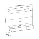 Ver imagem 4 de Conjunto 3 Peças Sala Estar Apoio Pet Mesa de Centro Orgânica e Painel Lumiere Bege Carvalho/Off White