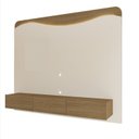 Ver imagem 7 de Conjunto 3 Peças Sala Estar Apoio Pet Mesa de Centro Orgânica e Painel Lumiere Bege Carvalho/Off White