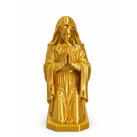 Virgem Maria Ajoelhada Rezando Imagem Religiosa:Dourado