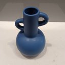 Ver imagem 6 de Vaso Decorativo de Cerâmica Azul 20x12x12cm Enfeite Sala Mesa Estante Aparador