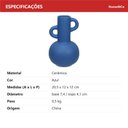 Ver mais imagens de Vaso Decorativo de Cerâmica Azul 20x12x12cm Enfeite Sala Mesa Estante Aparador