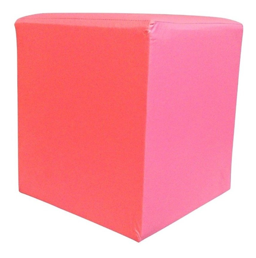Puff Quadrado Cubo Decorativo Courino Banquinho