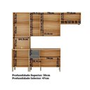 Ver imagem 5 de Cozinha Compacta Modulada 4 Peças 11 Portas com Vidro e Tampo 266cm 100% MDF Itália Espresso Móveis Cinza/Amêndoa/Chumbo
