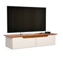 Ver imagem 2 de Rack Aparador Suspenso Off White/freijó – Ej Móveis