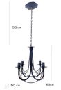 Ver imagem 2 de Lustre Luminária Ferro Teto Rústica Preto 4 Bocais sala cozinha bistro