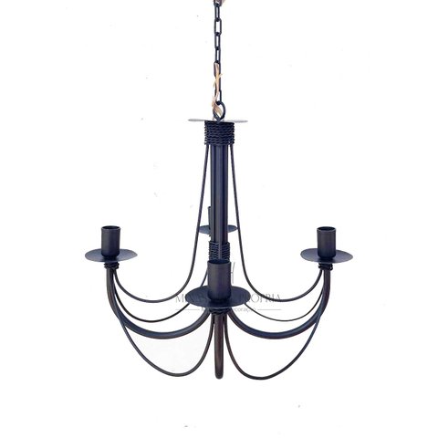 Lustre Luminária Ferro Teto Rústica Preto 4 Bocais sala cozinha bistro