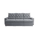 Ver imagem 3 de Sofá Retrátil 290m Suede Reforçado com Conforto de Alto Desempenho Milão Cinza Claro