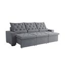 Ver imagem 2 de Sofá Retrátil 290m Suede Reforçado com Conforto de Alto Desempenho Milão Cinza Claro