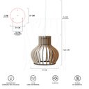 Ver mais imagens de Luminaria Pendente Tripla Circus 15 E27 Mdf Cr Desmontada:branco