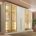 Ver imagem 1 de Guarda Roupa Madri 6 Portas 6 Gavetas 100 MDF 4 Portas Reflectas - Mademarcs